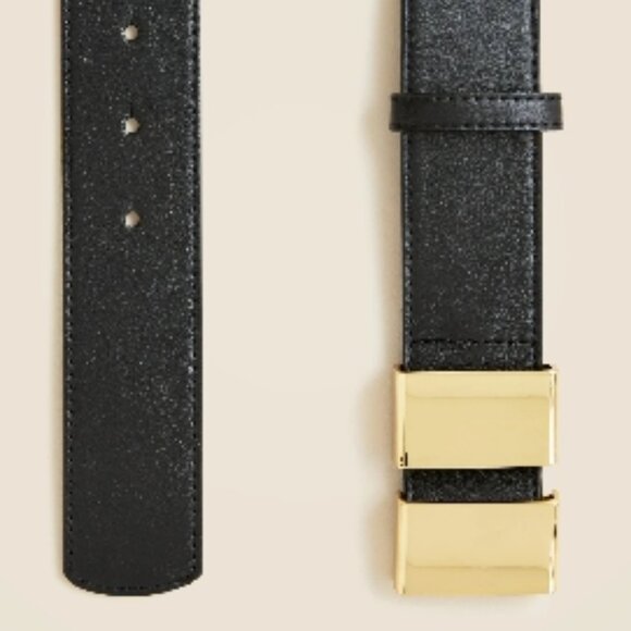 J Crew Double buckle belt in Italian leather Black Size M